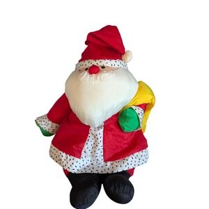 Vintage Santa Claus Nylon Christmas Decoration Holiday Nostalgic Charm Y2K 1990s